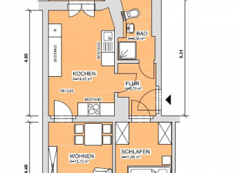 2 Raum Wohnung mit Balkon zu vermieten, 08412 Werdau, Erdgeschosswohnung