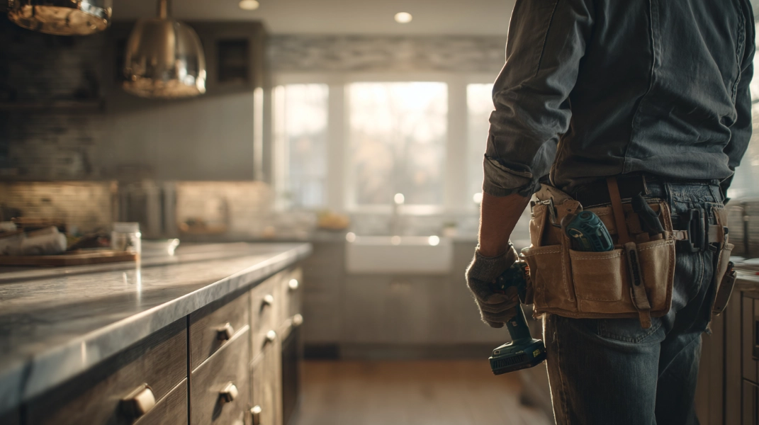 Handwerker in Küche