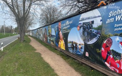 GGV Werdau unterstützt Werbewand an der Koberbachtalsperre