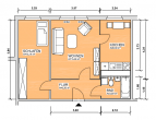 Grundriss - 2-Raum Wohnung in der Sorge!