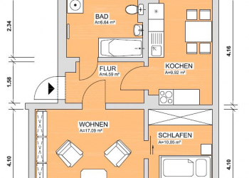 Zentrumsnahe 2 Raum Wohnung zu vermieten, 08412 Werdau, Erdgeschosswohnung