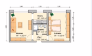 Grundriss - 2-Raum-Wohnung im 1. Obergeschoss